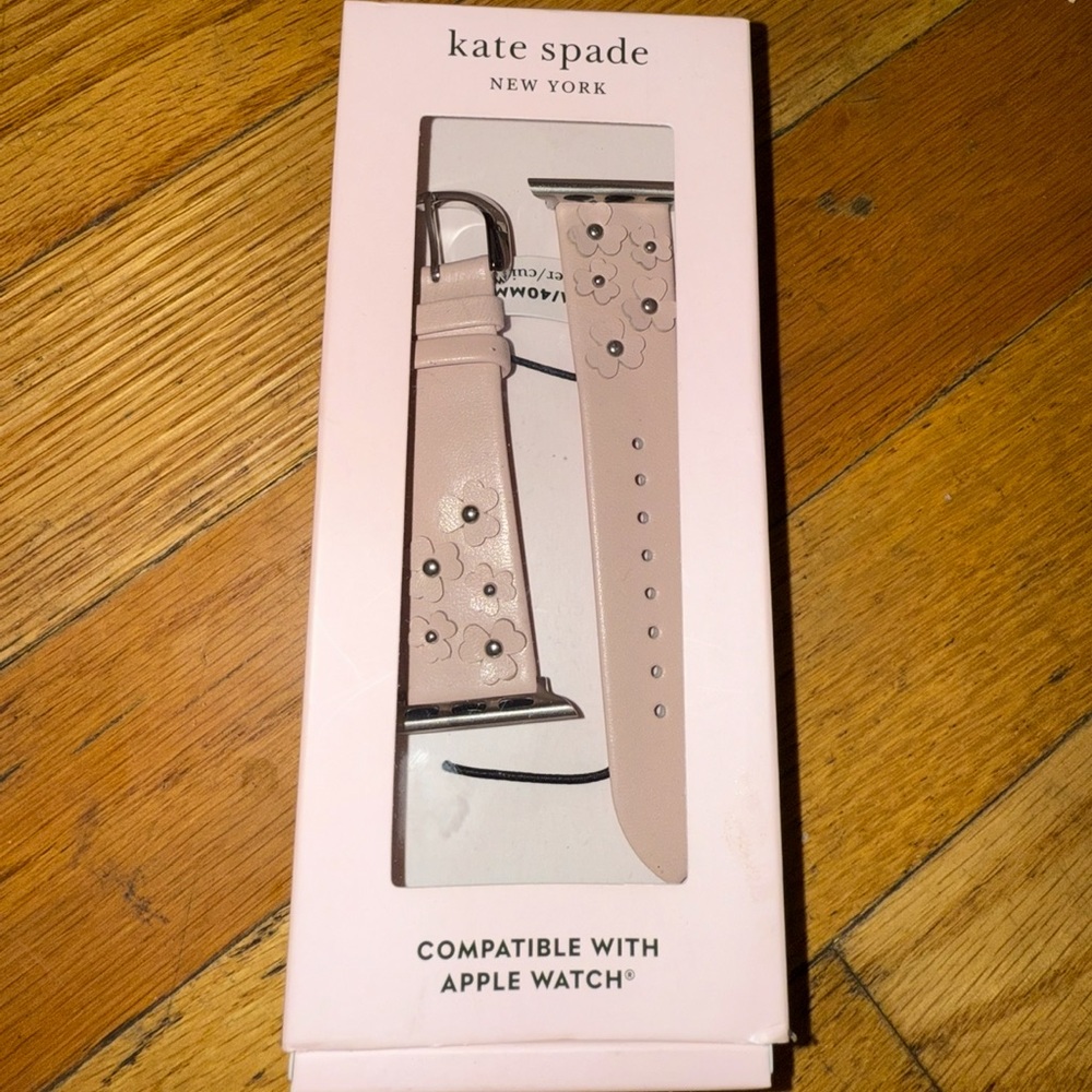 Kate Spade New York 30 MM/40 MM leather watchband, pale pink embellished